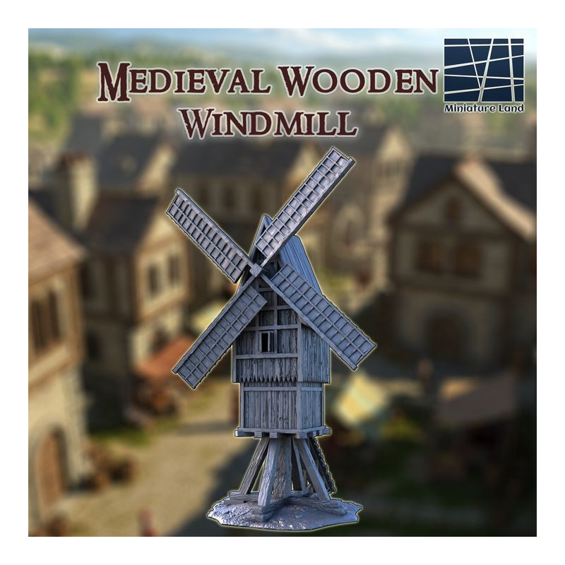 Medieval Wooden Windmill